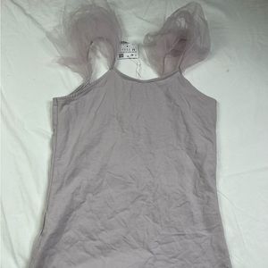 ZARA TULLE Sleeveless Top Tulle Sleeve Details Style sexy  Size M A050623